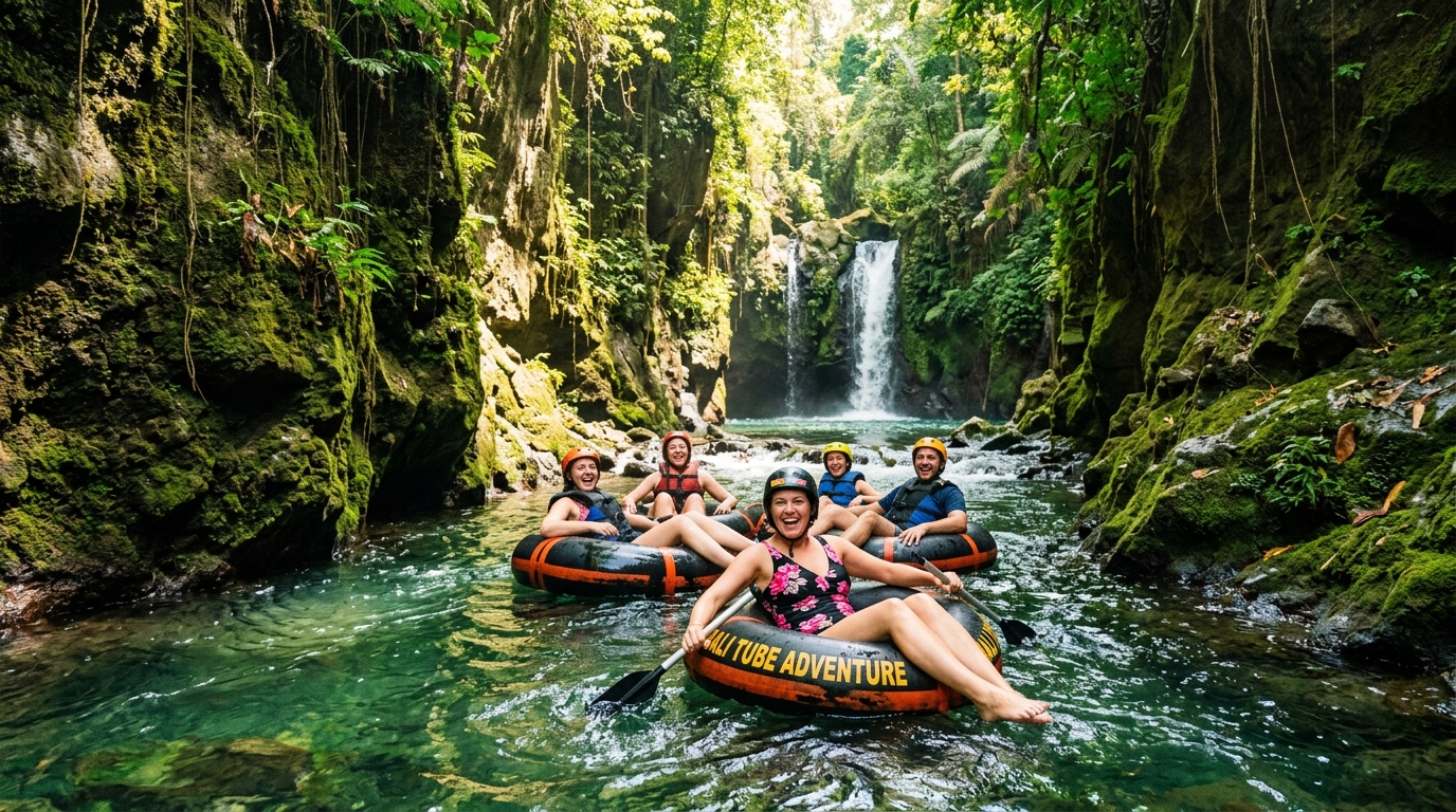 Wos River Hidden Canyon Tubing Adventure Ubud in Ubud Bali